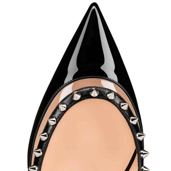Christian Louboutin Brigadine 70 Black Patent PVC Slingback Spike Heel Pump 36 - Picture 6 of 11